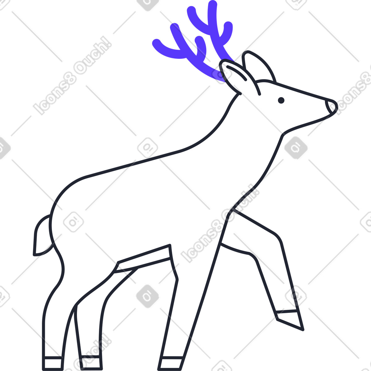 下载 Pablita 风格的 驯鹿 插画，支持 PNG、SVG 格式