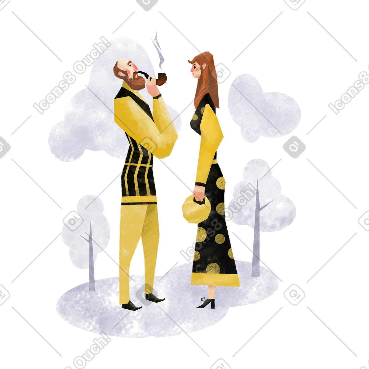 Illustration Man and woman dans le style Family à télécharger aux formats PNG, SVG
