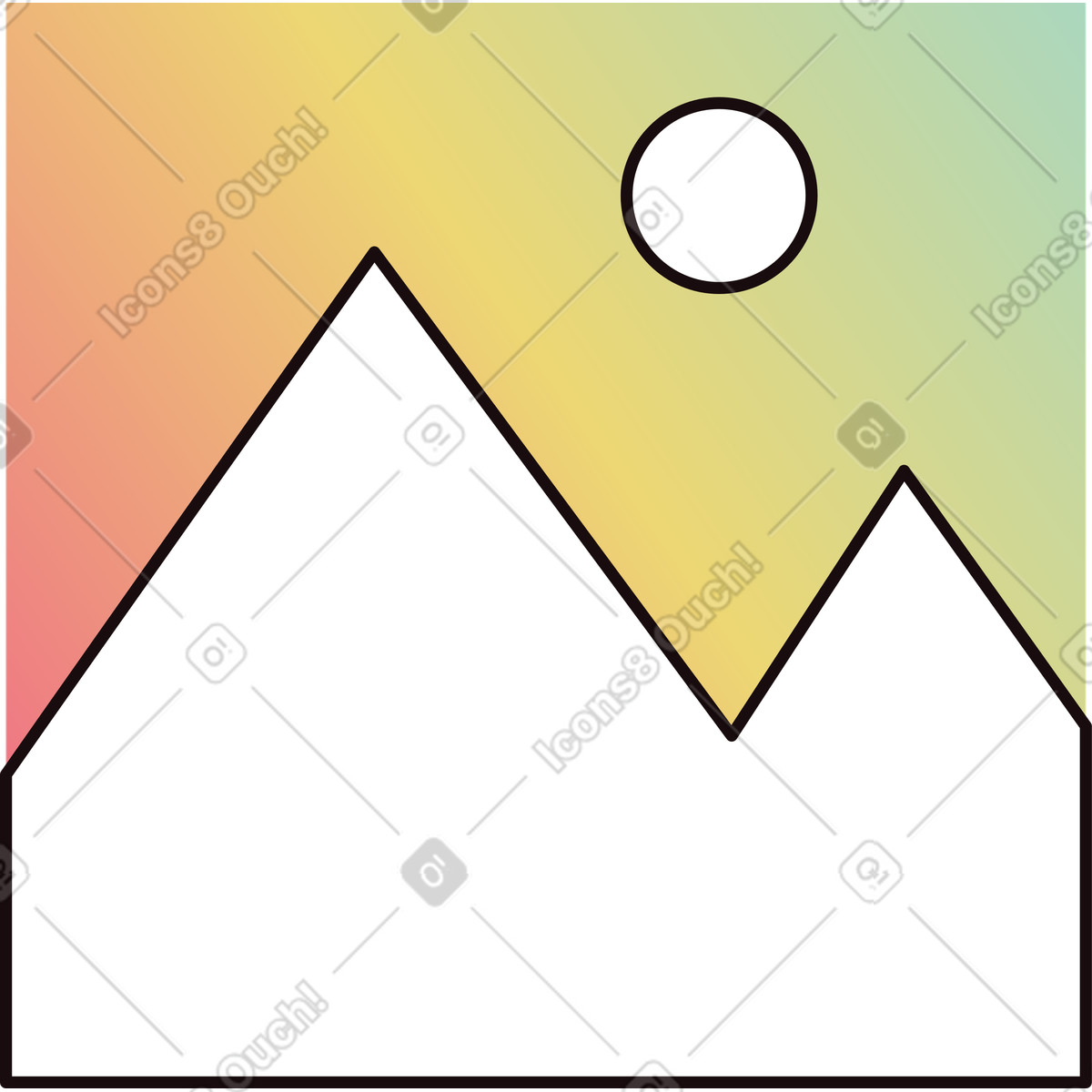 Ilustração de Quadrado com um ícone imagem em no estilo Delight para baixar em PNG, SVG