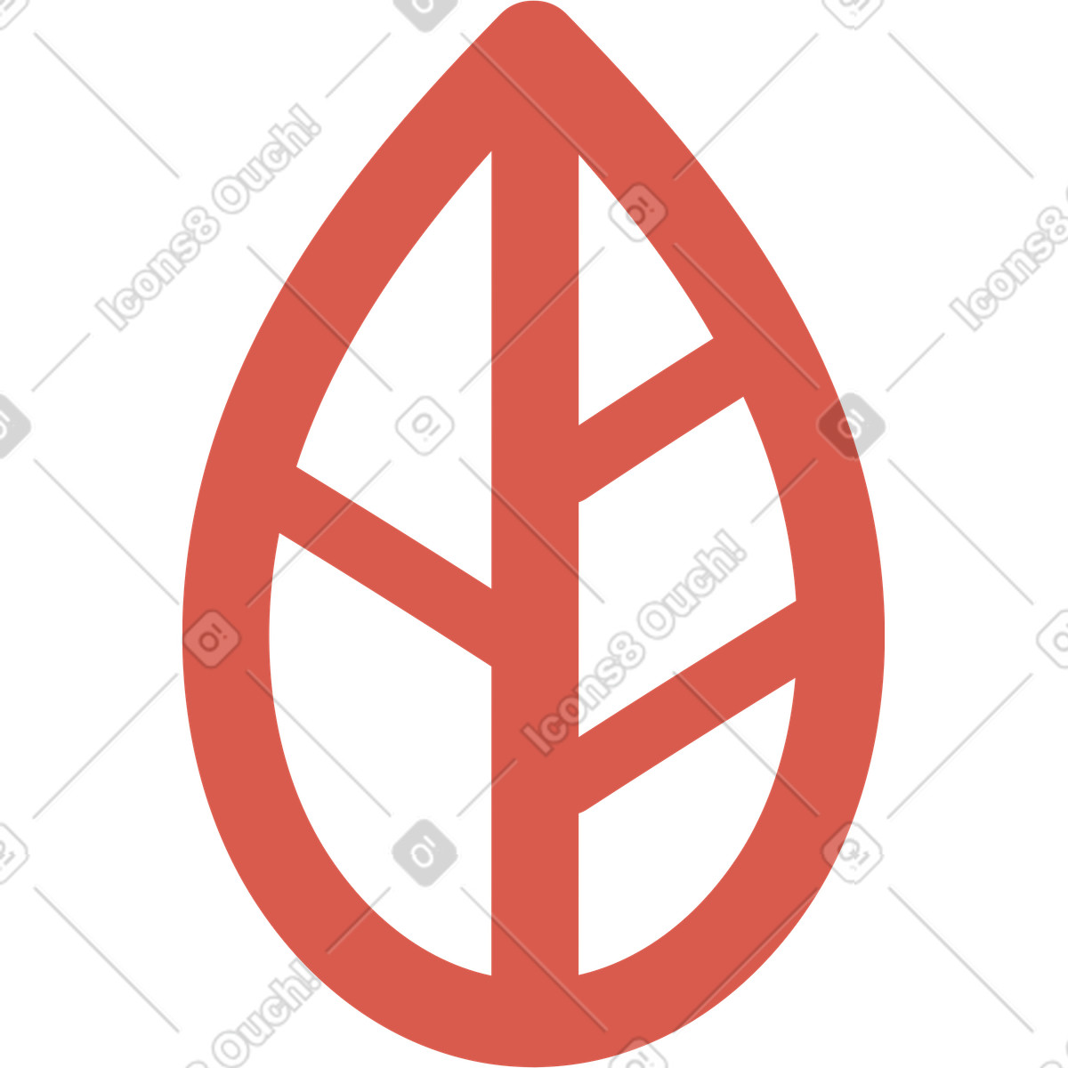 Leaf illustration in Macaroni style download in PNG, SVG