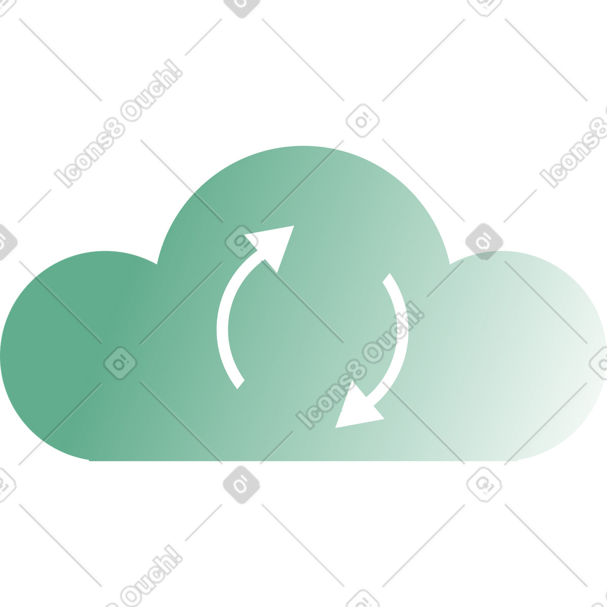 Illustration Nuage avec des flèches dans le style Network à télécharger aux formats PNG, SVG