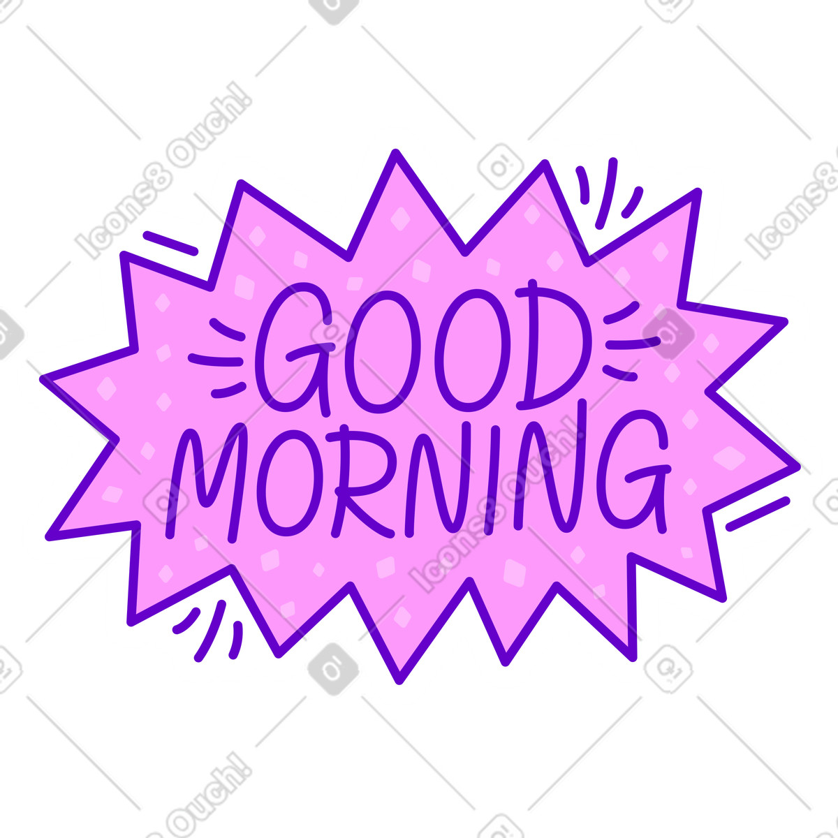 Ilustração de Adesivo letras texto pontos bom dia em no estilo Lettering para baixar em PNG, SVG