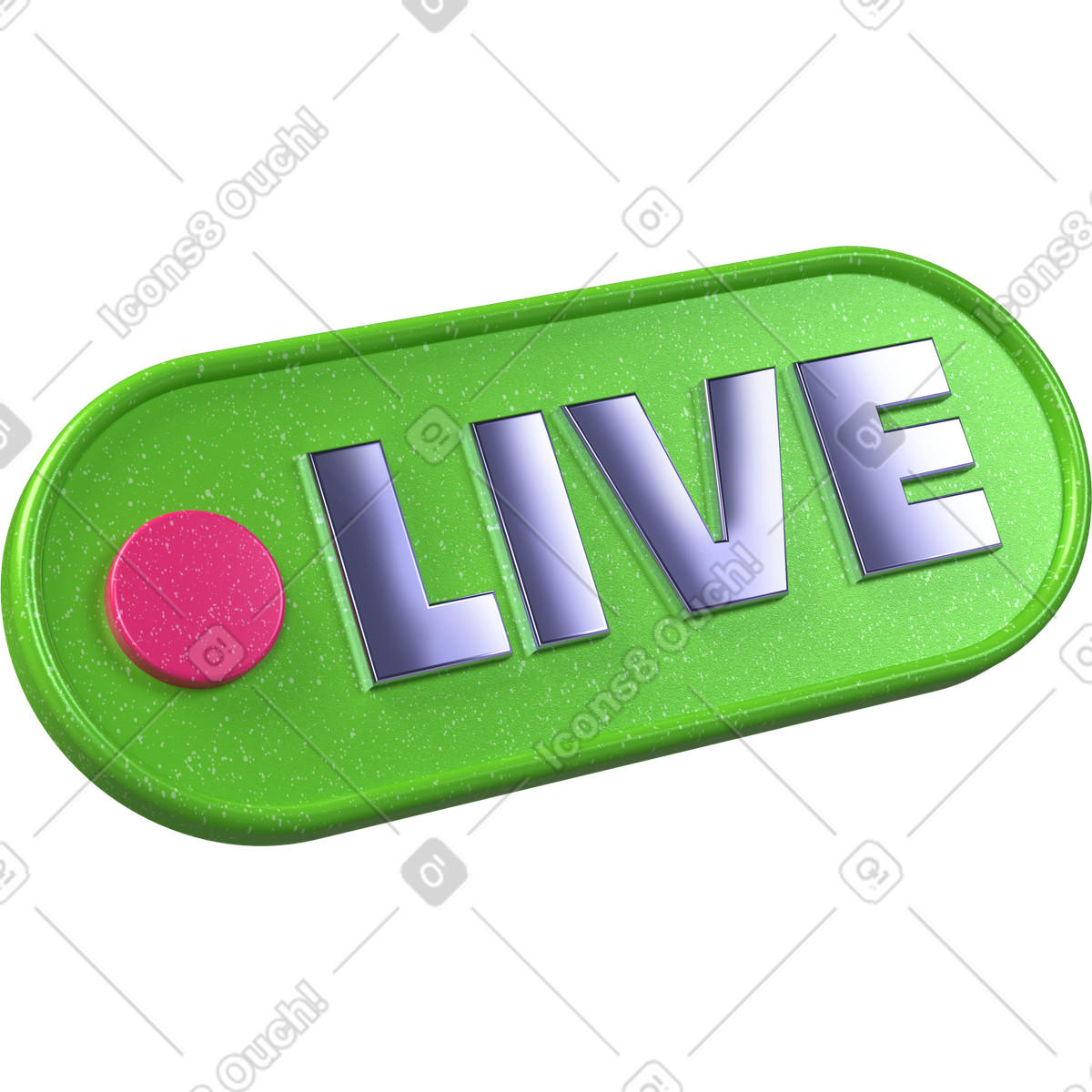 Pulsante di streaming live, simbolo trasmissione, icona stato online illustrazione in stile 3D Boost scarica in PNG, SVG