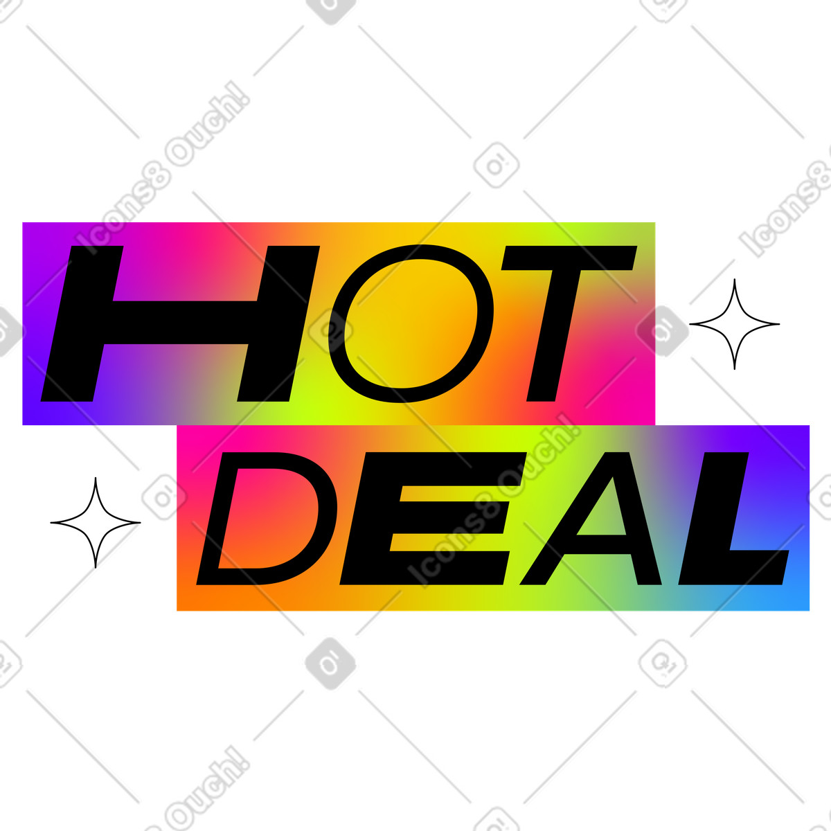 Typography スタイルの テキスト ホログラフィックグラデーション背景のお買い得品 のイラストをPNG、SVG形式でダウンロード