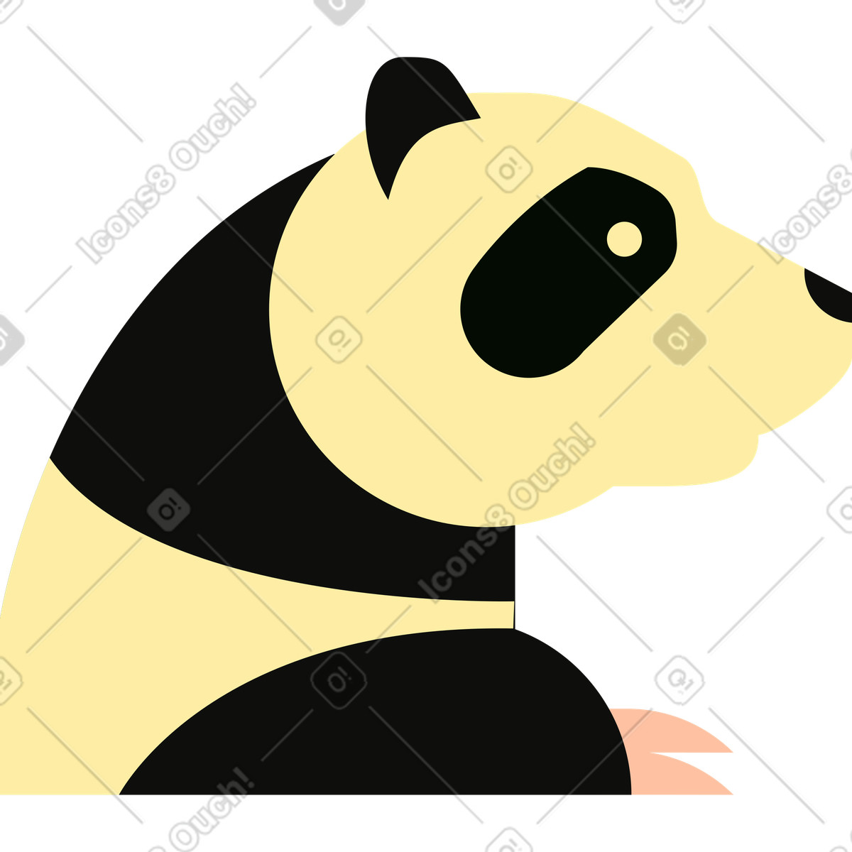 Panda illustration in Polar style download in PNG, SVG