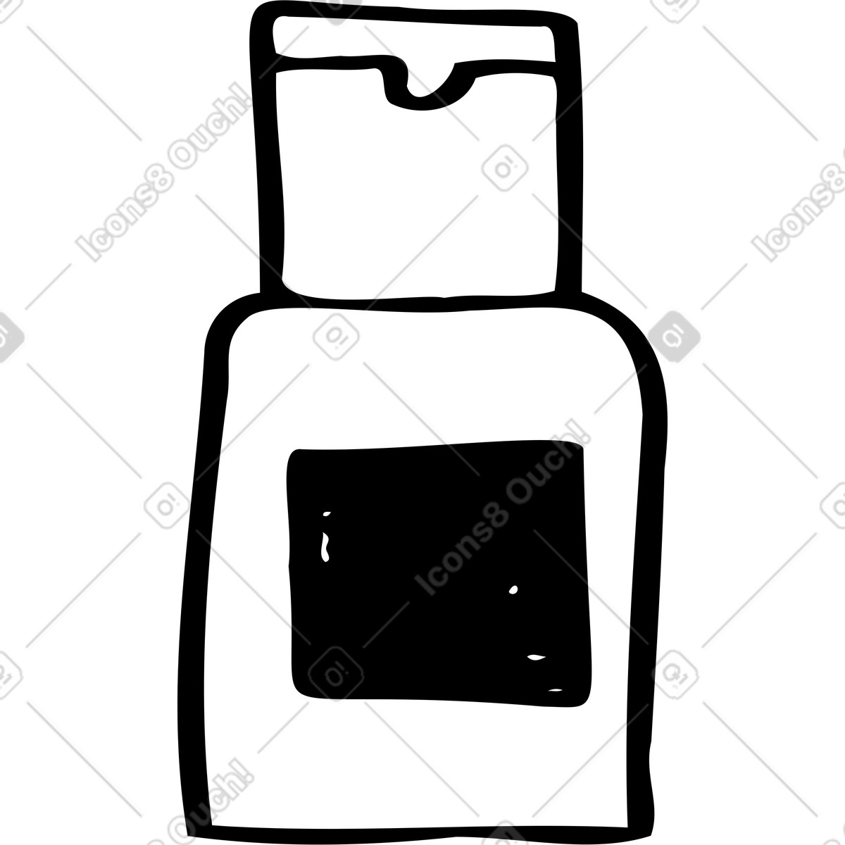 Piccola bottiglia con tappo illustrazione in stile Marks scarica in PNG, SVG
