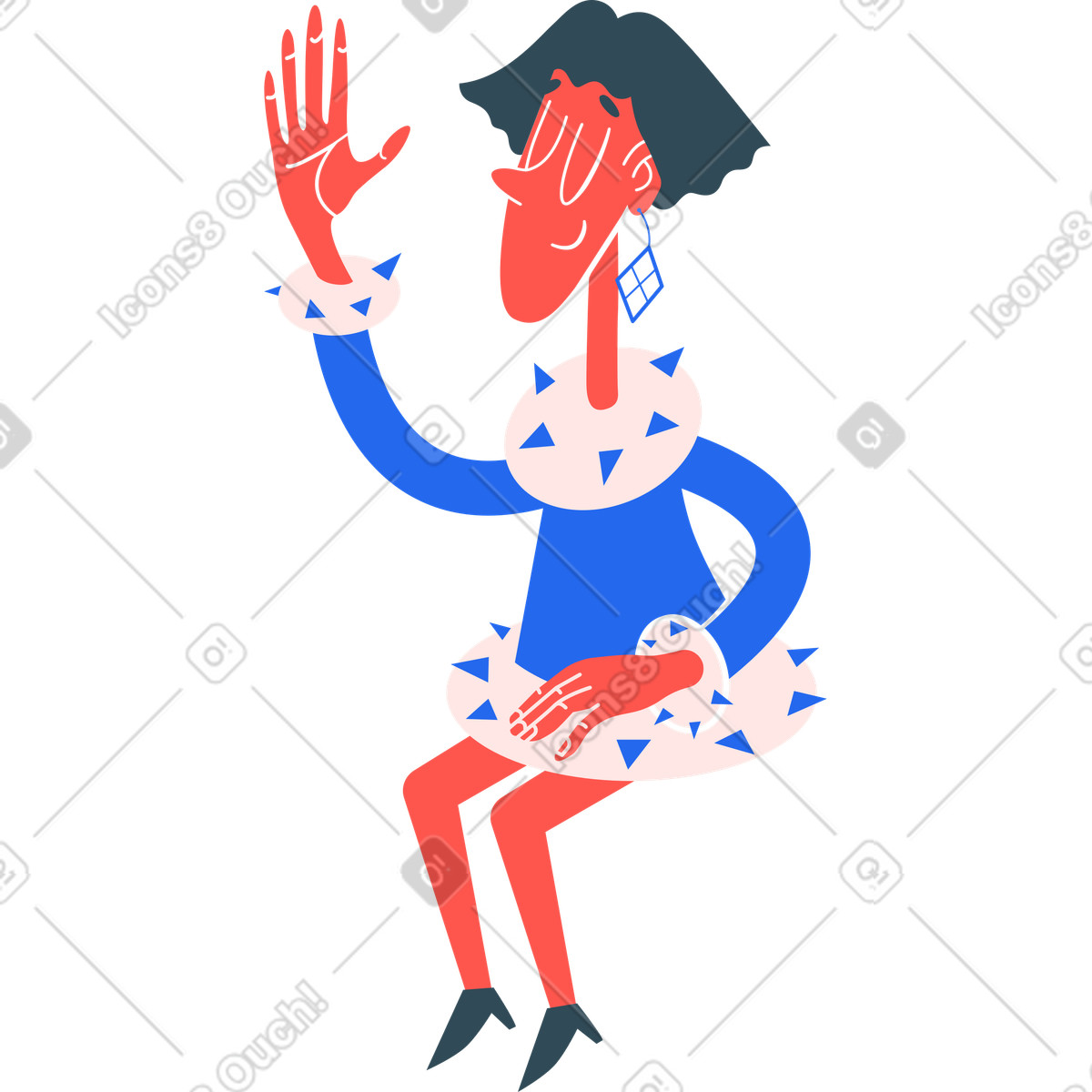 下载 Kingdom 风格的 女人坐 插画，支持 PNG、SVG 格式