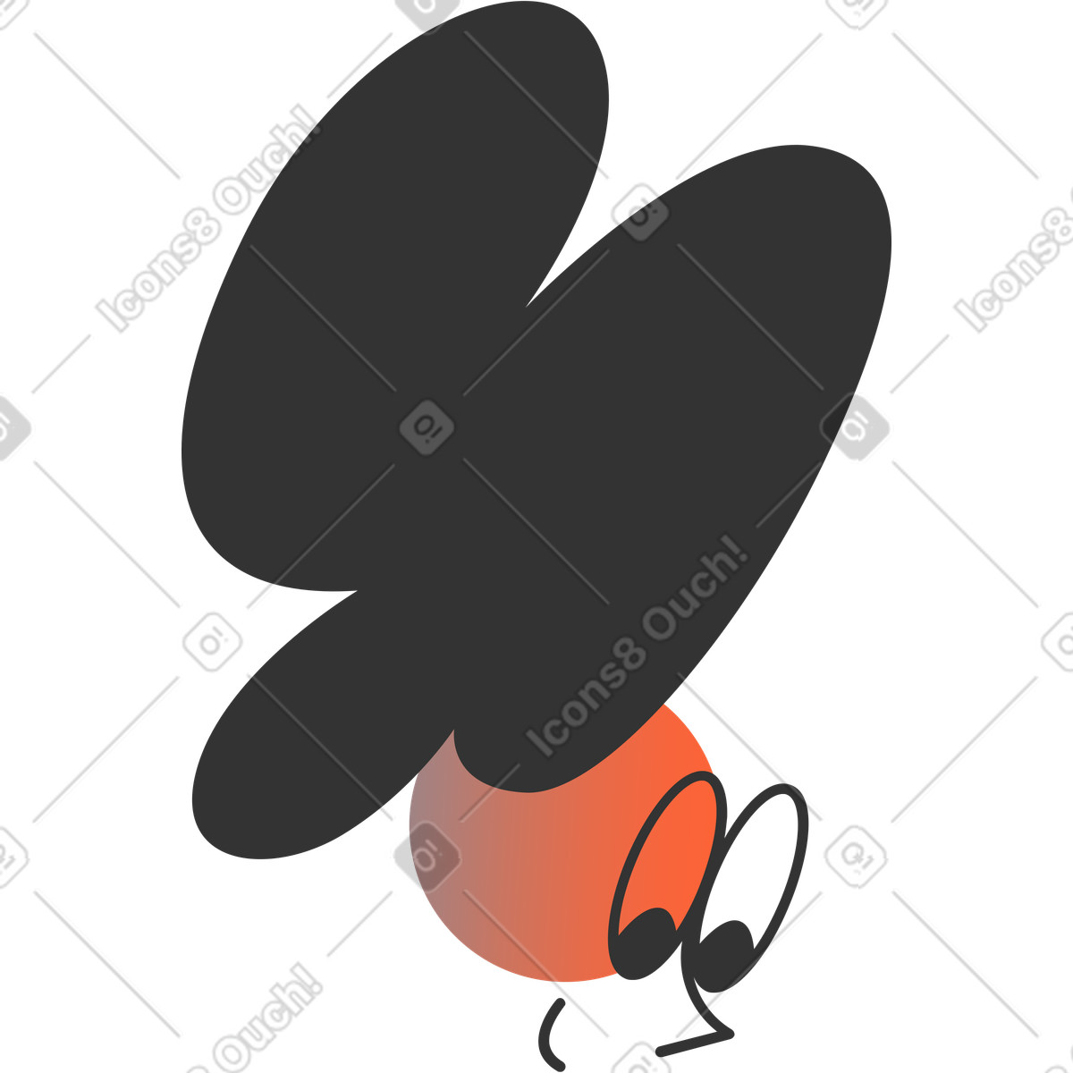 Ilustración Cabeza en estilo Crayon a descargar en PNG y SVG