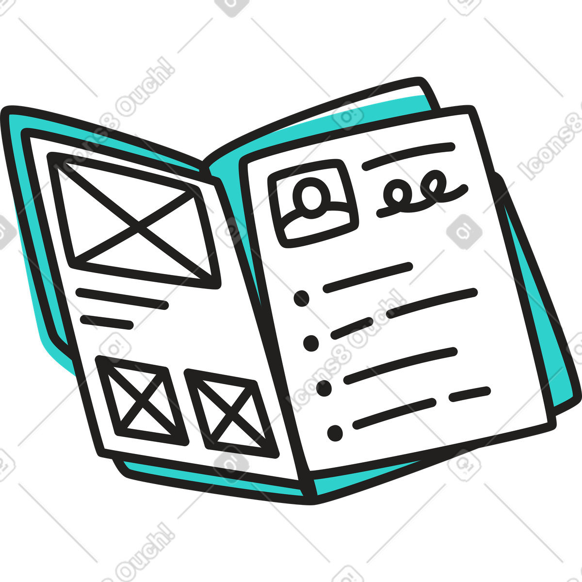 Portfolio di designer illustrazione in stile Little scarica in PNG, SVG