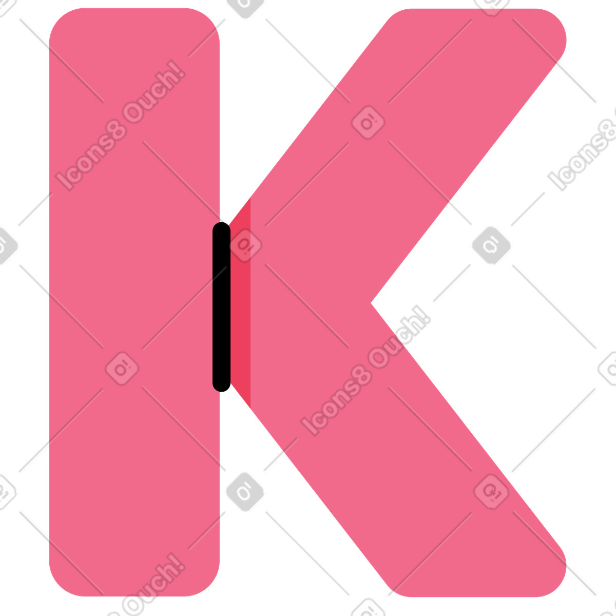 Lettera k succosa illustrazione in stile Juicy scarica in PNG, SVG