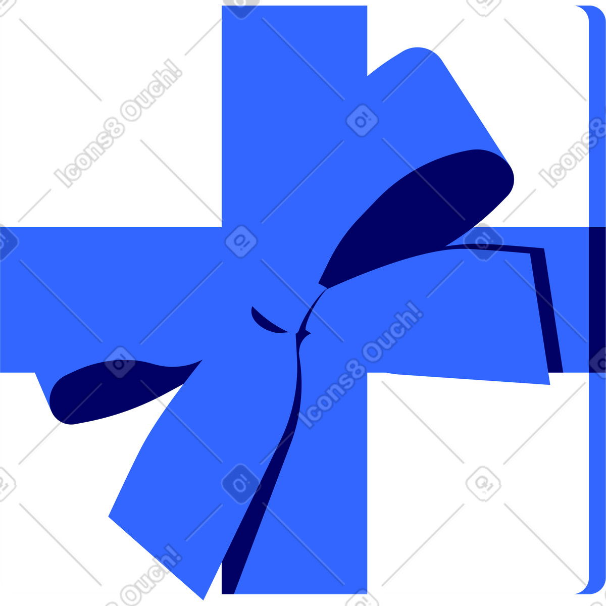 Ilustración Caja de regalo con vista superior cinta lazo en estilo Lounge a descargar en PNG y SVG