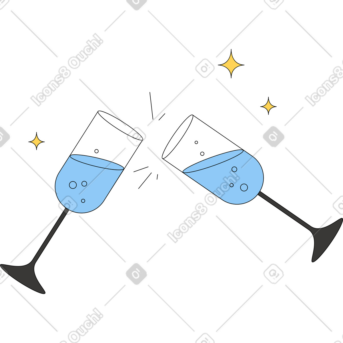 Bicchieri illustrazione in stile Sitcom scarica in PNG, SVG