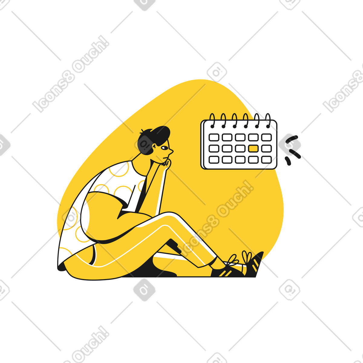 Deadline is too soon illustration in Taxi style download in PNG, SVG