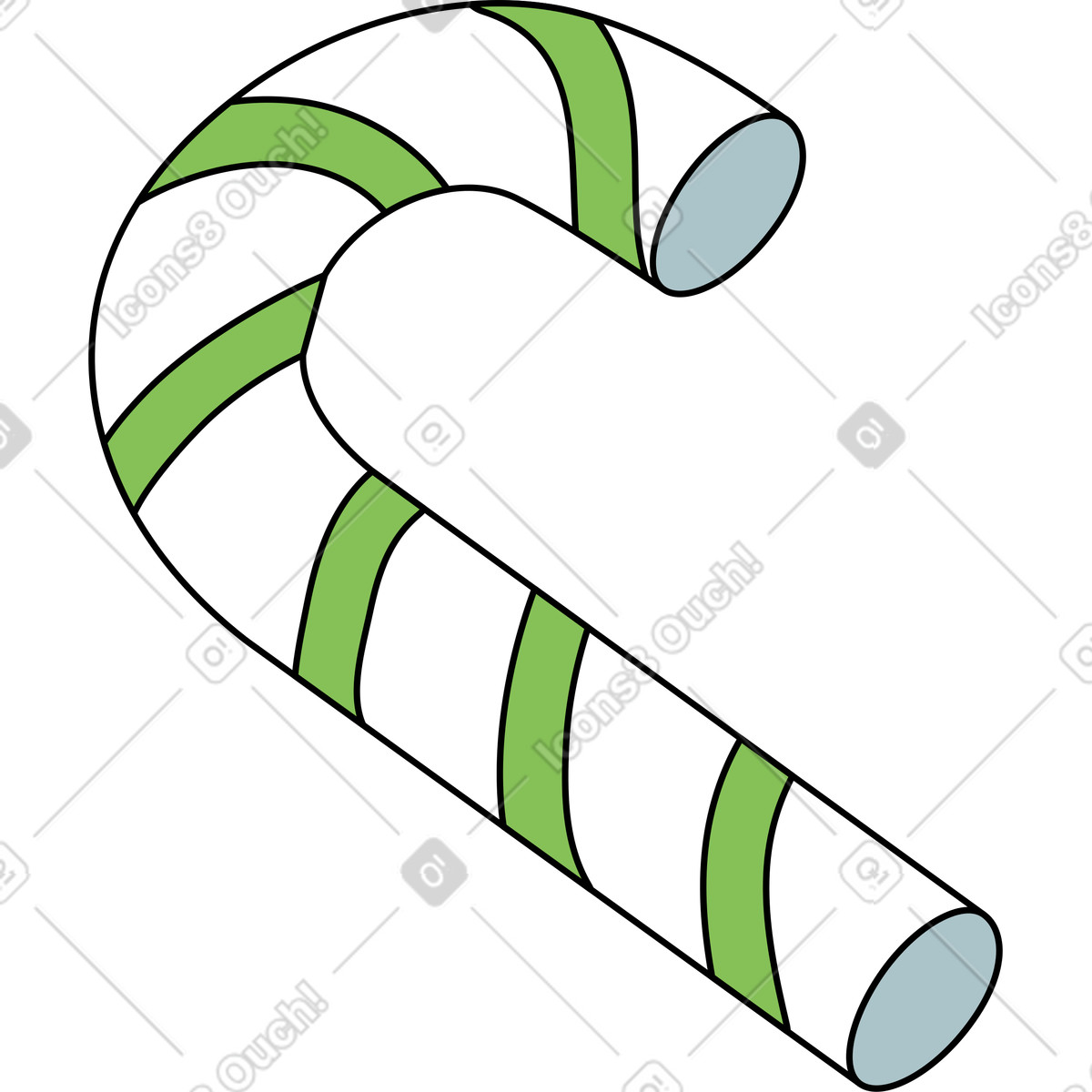 Candy cane illustration in Isometric style download in PNG, SVG