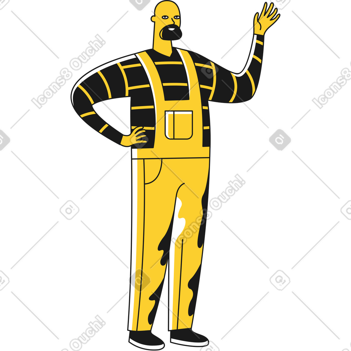 Ilustración Trabajador en estilo Taxi a descargar en PNG y SVG