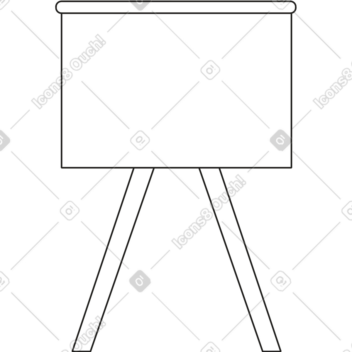 Illustration Tableau noir sur pieds dans le style Dazzle Line à télécharger aux formats PNG, SVG