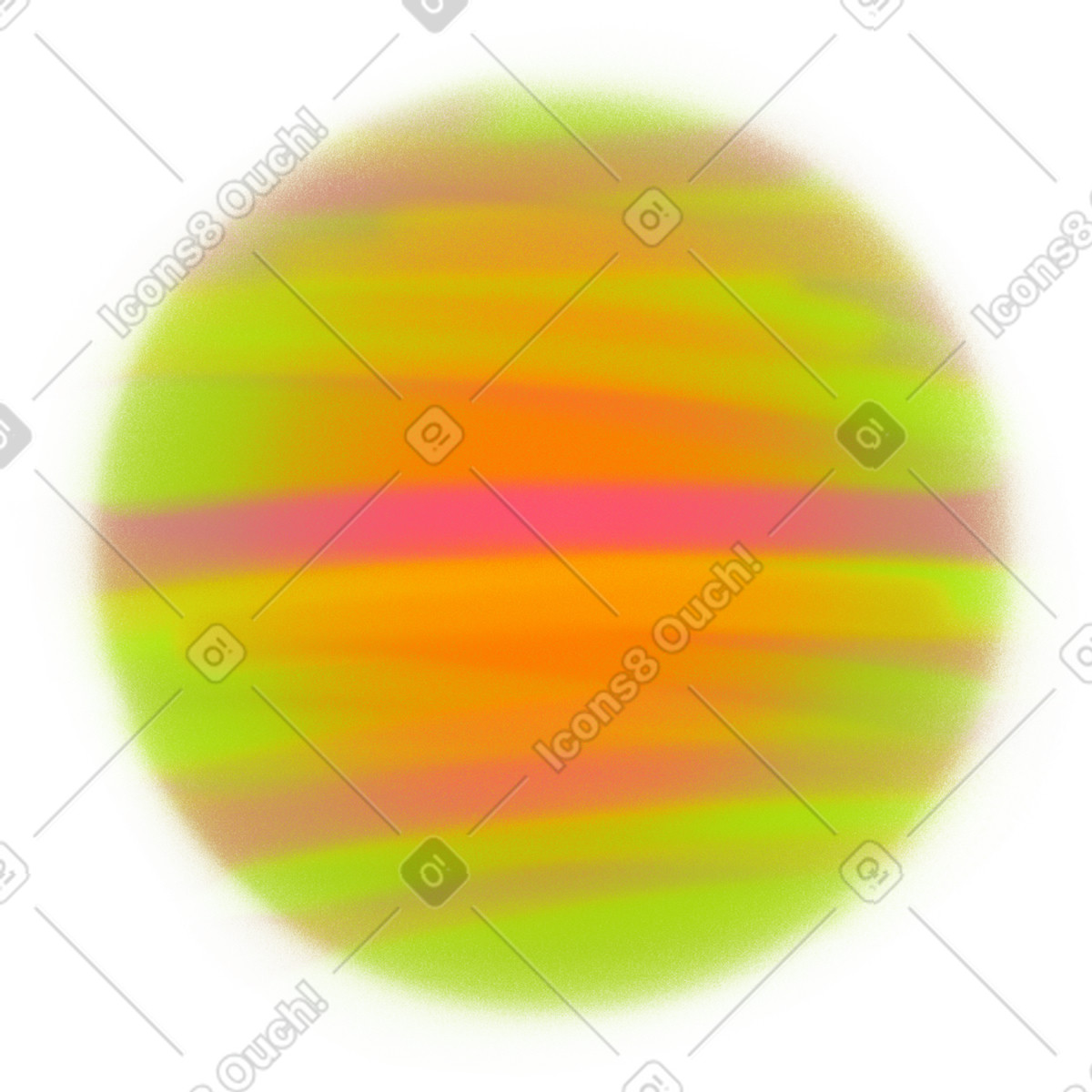 Ilustración Green planet with orange stripes en estilo Doodle a descargar en PNG y SVG