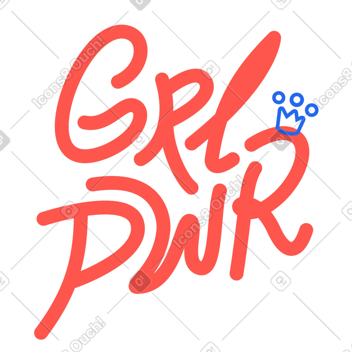 Иллюстрация Надпись girl power с короной в стиле Kingdom — скачать в форматах PNG, SVG