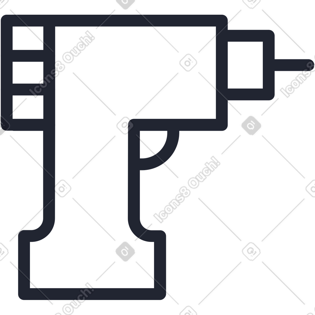 Bohren-Illustration im Pablita-Stil als Download in PNG, SVG