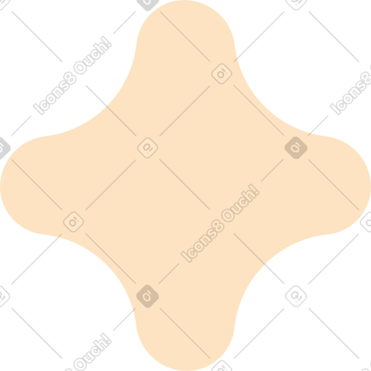 Abstract beige star shape with rounded tips-Illustration im Dizzy-Stil als Download in PNG, SVG