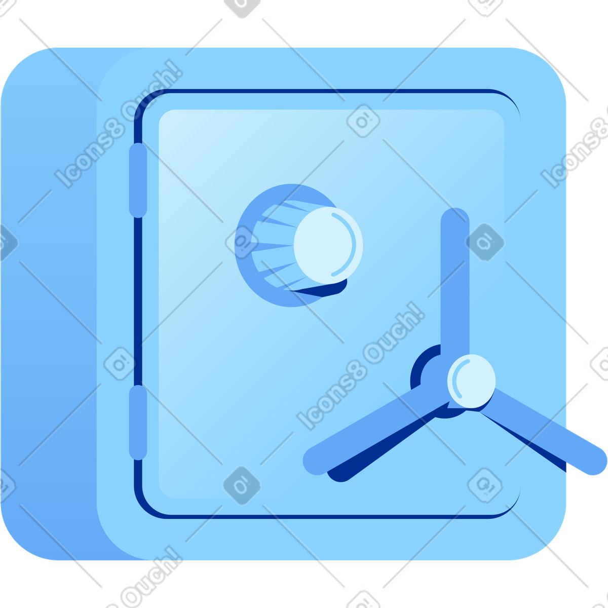 Closed safe-Illustration im Glossy-Stil als Download in PNG, SVG