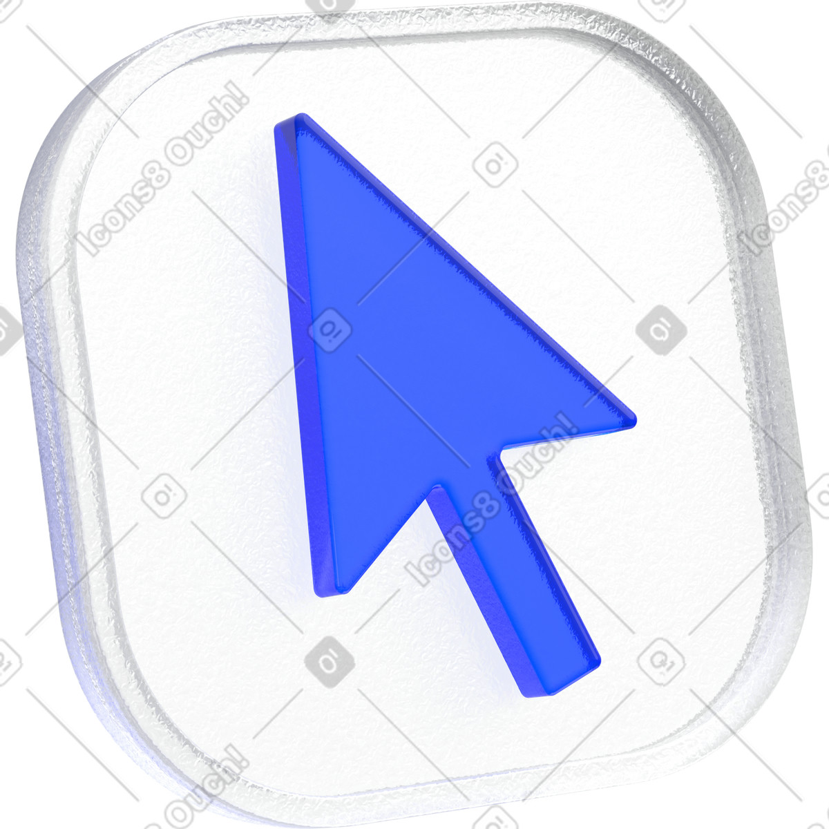 Ilustração de Ícone cursor azul em no estilo 3D Enterprise para baixar em PNG, SVG