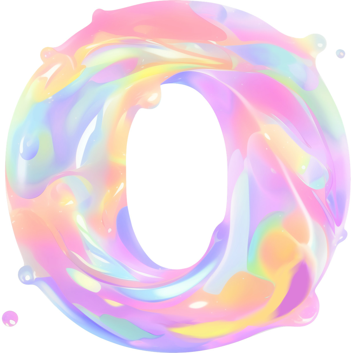 Buchstabe o-Illustration im Fluid-Stil als Download in PNG, SVG