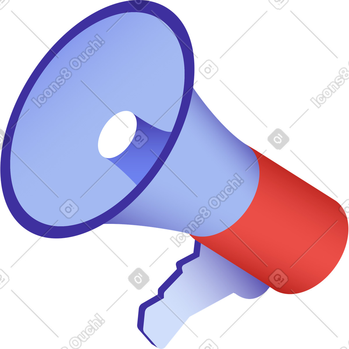 Megaphon-Illustration im Levels-Stil als Download in PNG, SVG