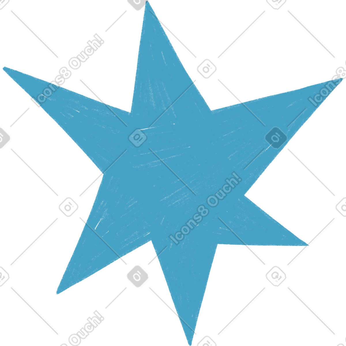 Blue star illustration in Tutti style download in PNG, SVG