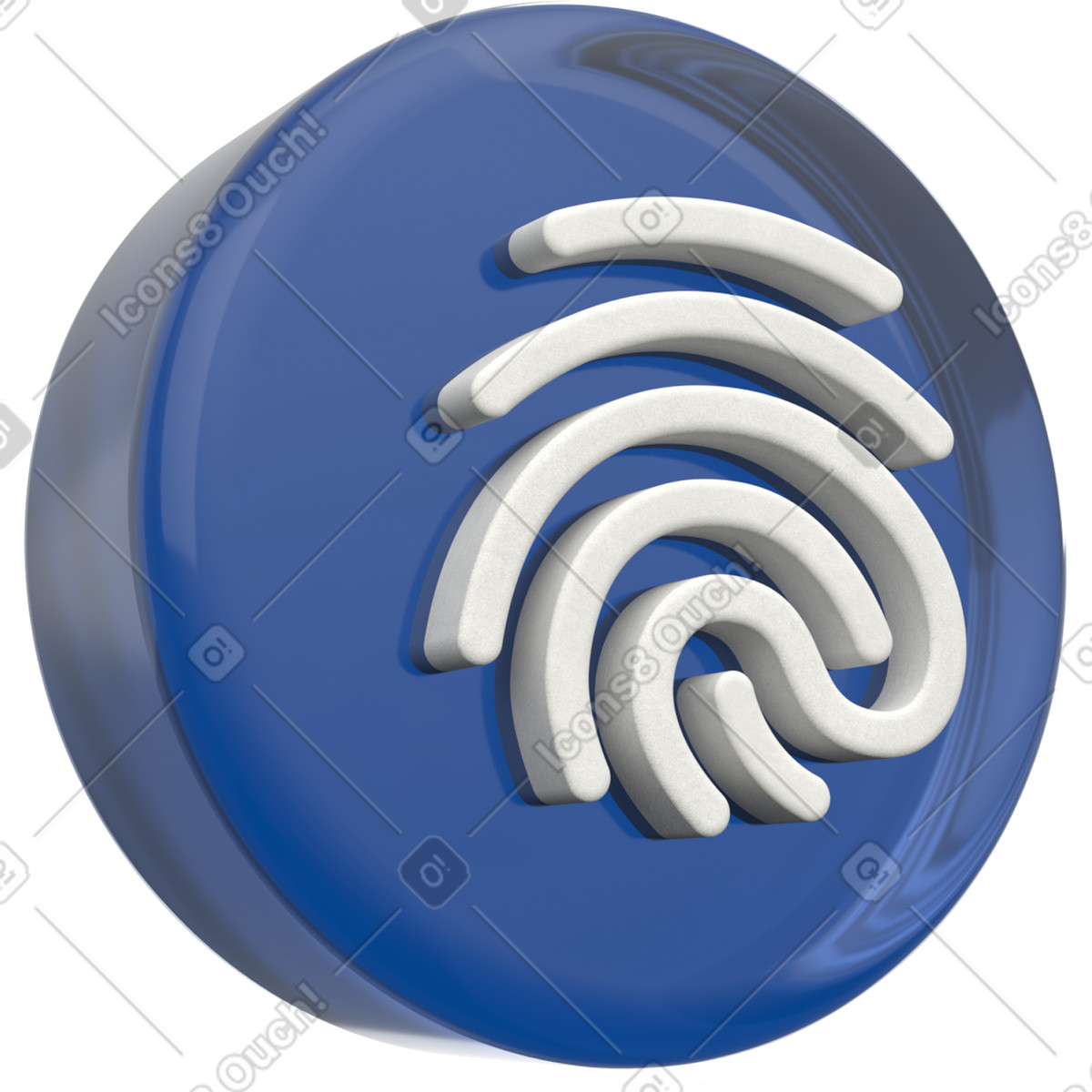 Biometric access control, secure user identification illustration in 3D Grid style download in PNG, SVG
