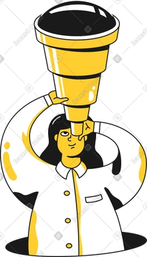 Astronomer woman looks at the stars PNG, SVG