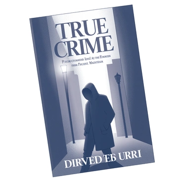 A book cover for a true crime novel. The background features a dark alleyway with "ominous shadows" cast by tall buildings. In the foreground, a "silhouette" of an unknown figure stands, partially obscured by darkness. The figure has a hooded coat, and there are faint details of a streetlamp illuminating parts of the scene. The title of the book is displayed prominently at the top, written in bold letters, with the author's name at the bottom in smaller font.