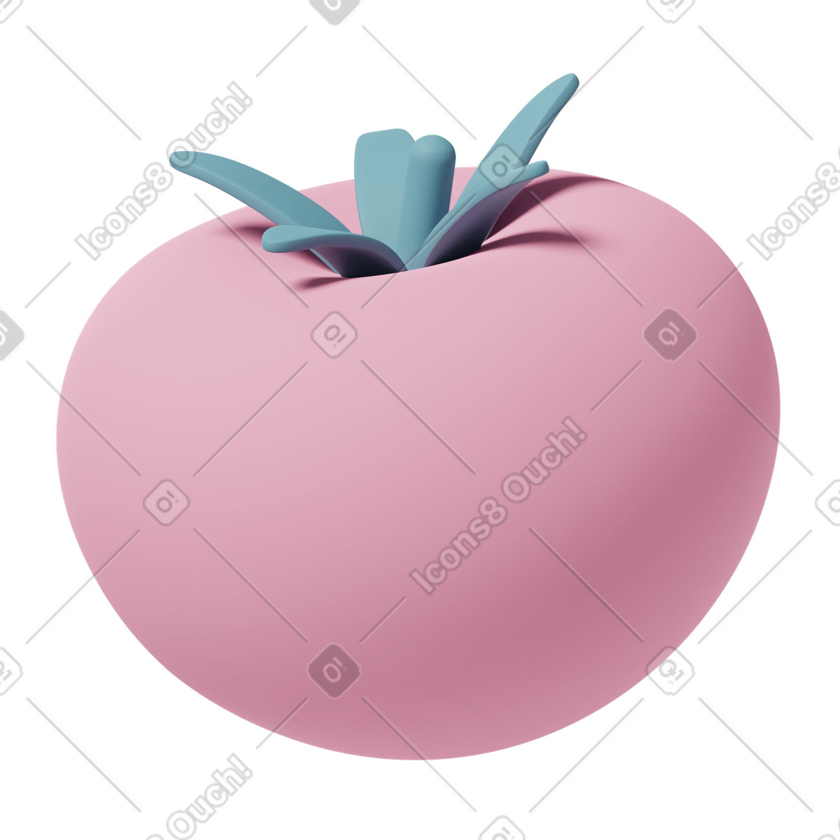 Ilustración Pink tomato en estilo 3D Casual life a descargar en PNG y SVG