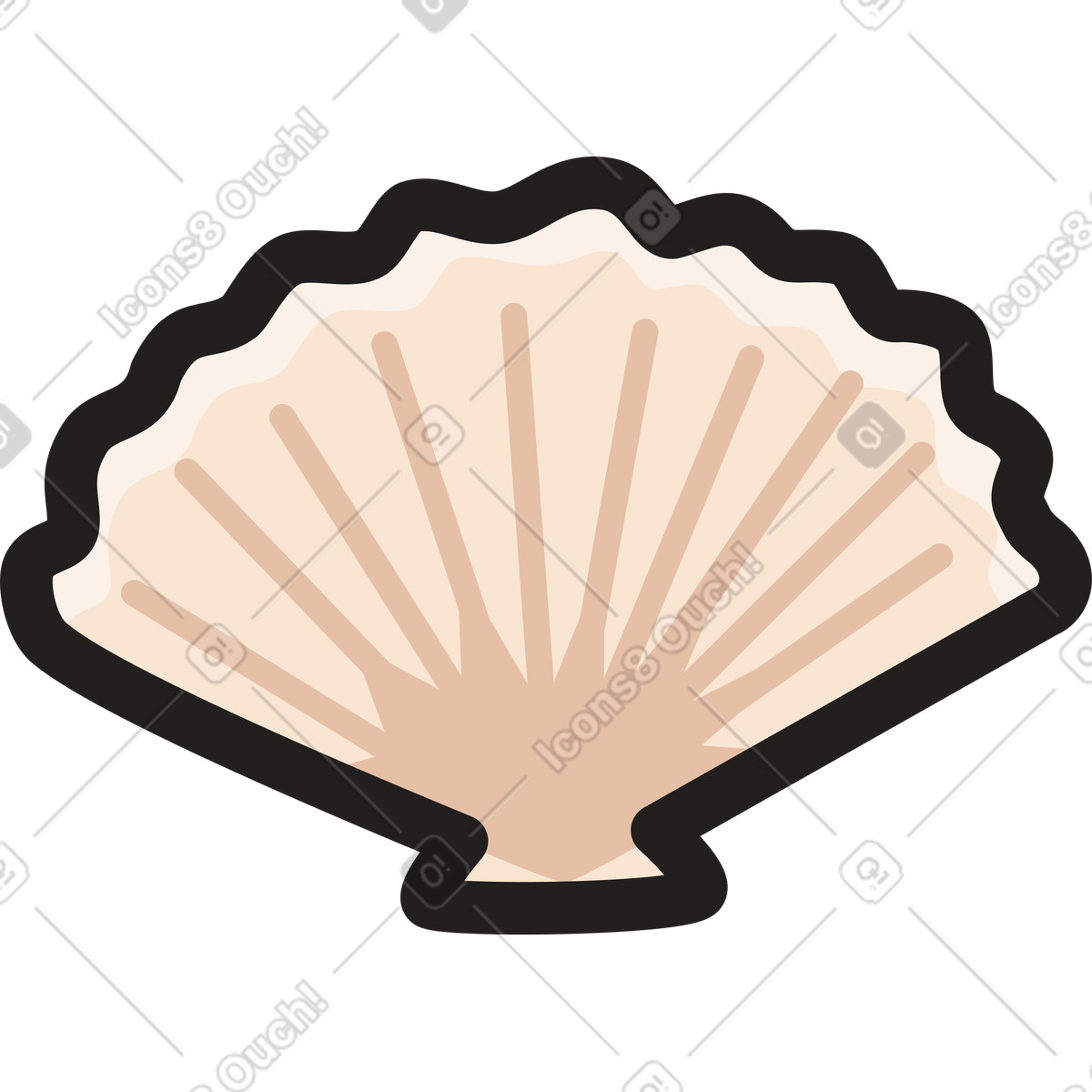 Shell illustration in Clipart style download in PNG, SVG