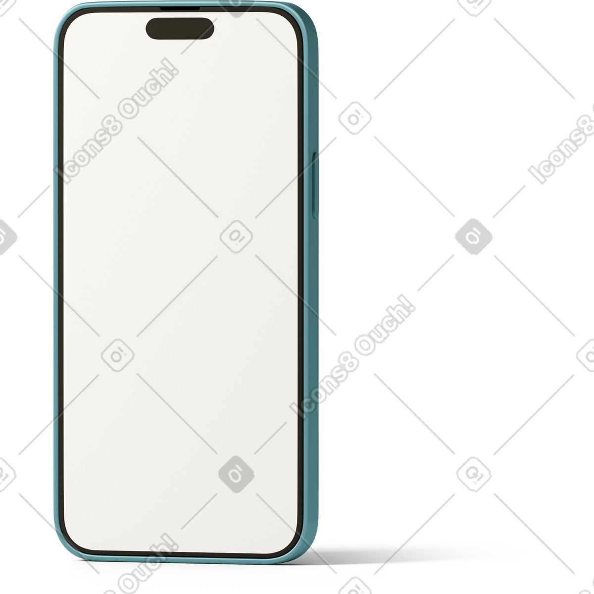 Ilustração de Smartphone with blank screen turned left em no estilo 3D Casual life para baixar em PNG, SVG