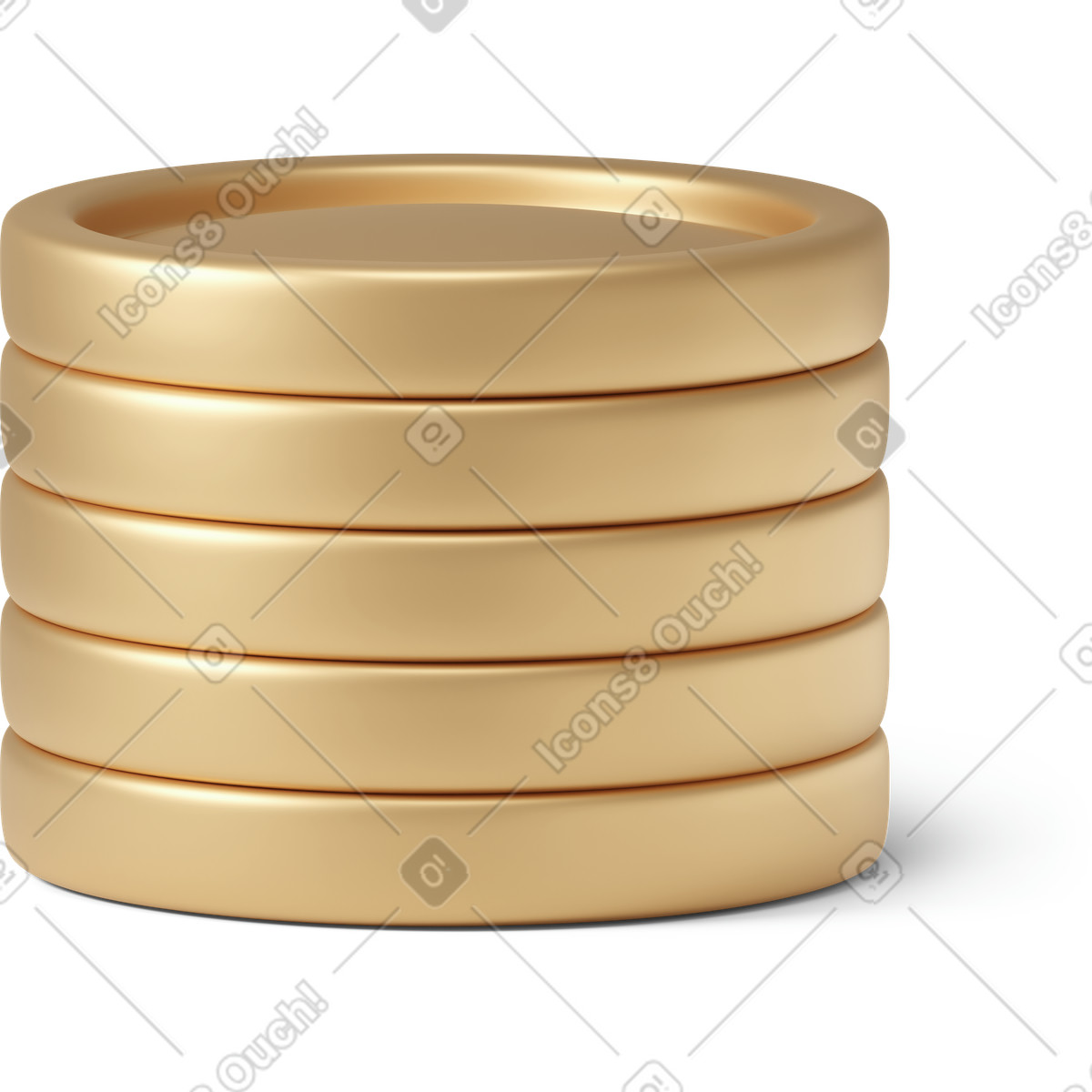 Illustration Pile of five golden coins dans le style 3D Business à télécharger aux formats PNG, SVG