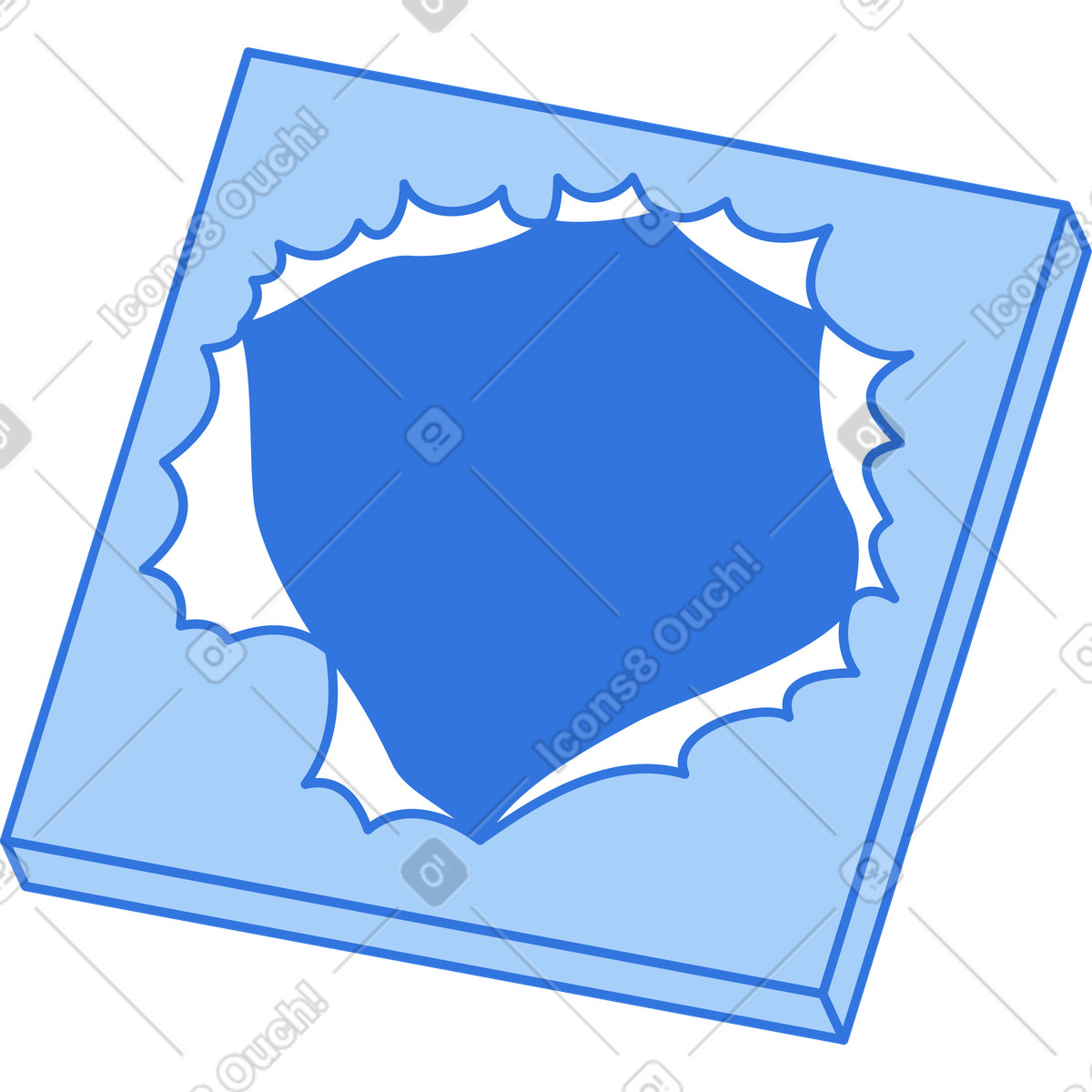 Rectangle with a hole illustration in Sky style download in PNG, SVG