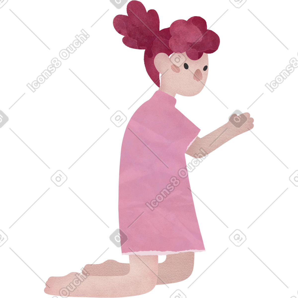 Illustration Fille dans le style Papery à télécharger aux formats PNG, SVG