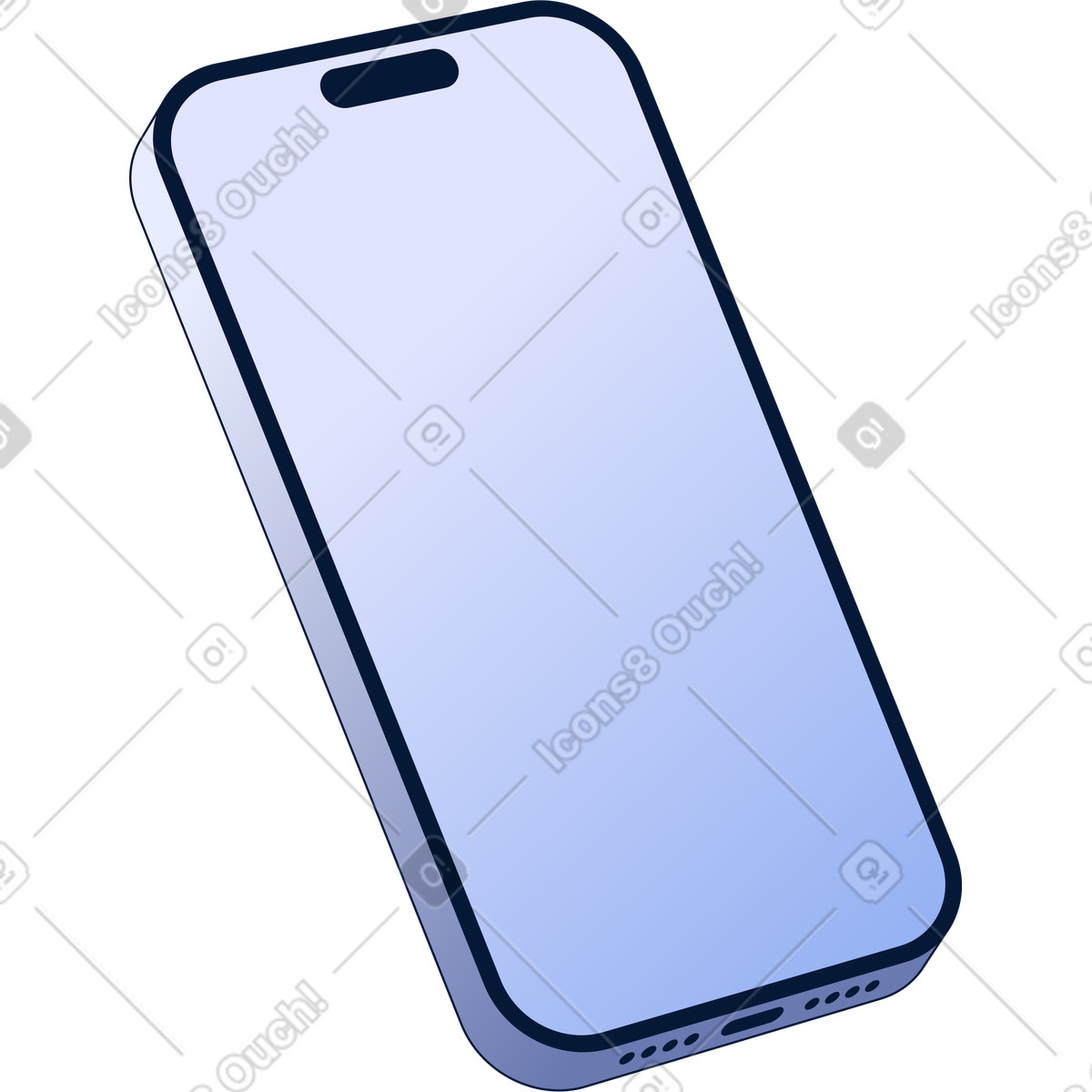 Gray mobile phone illustration in Neat style download in PNG, SVG