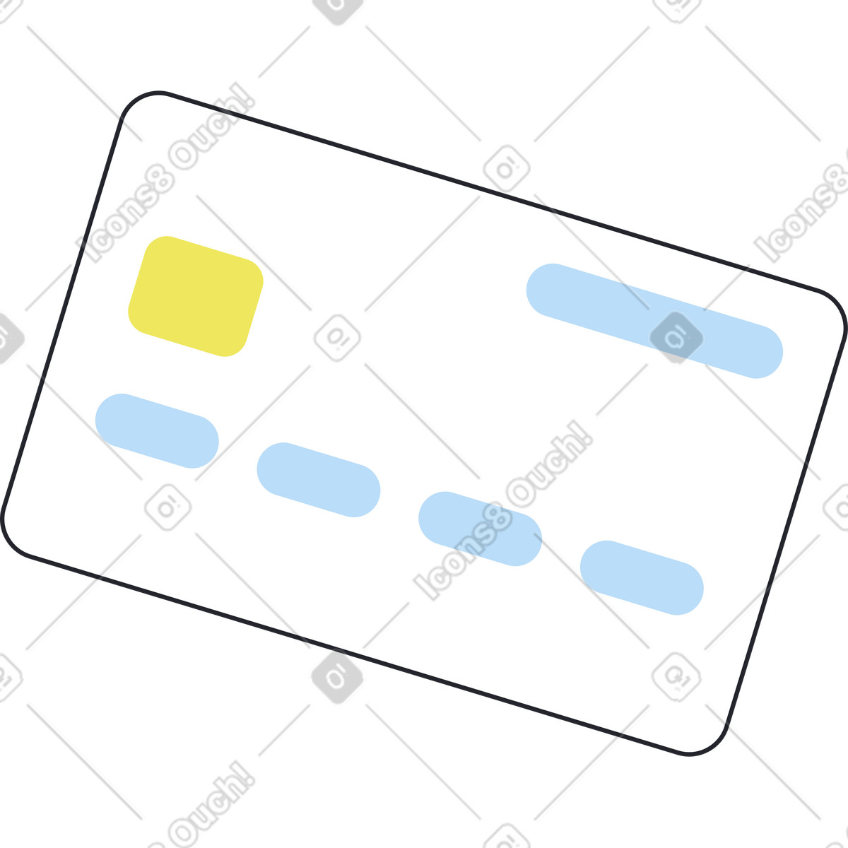 Weiße kreditkarte-Illustration im Boba-Stil als Download in PNG, SVG