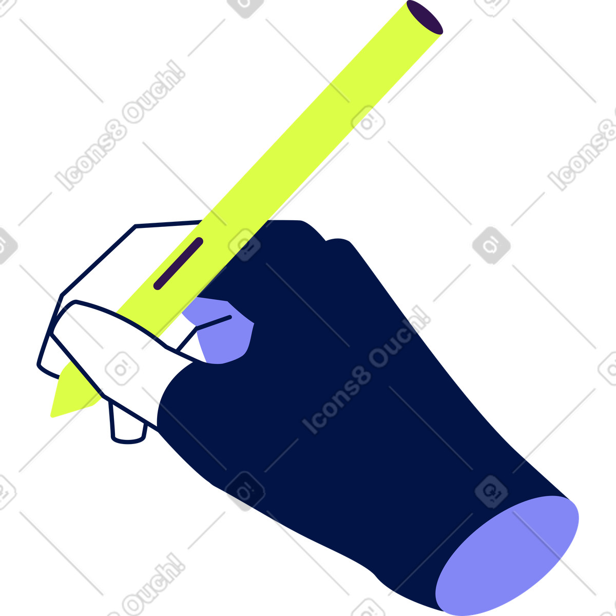 Hand in fingerless glove with a stylus illustration Glow style download PNG, SVG