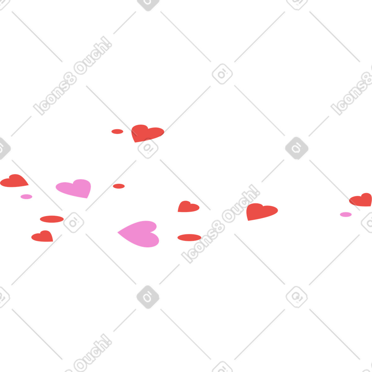 Ilustração de Corações confete em no estilo Levels para baixar em PNG, SVG