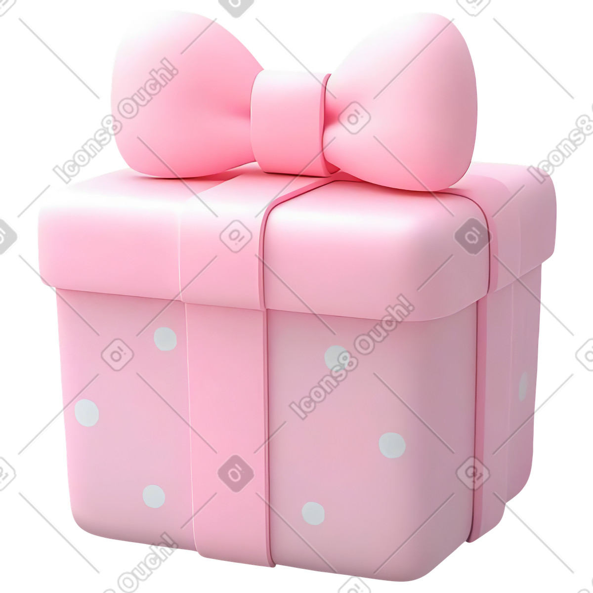 Ilustração de Plastic pink gift box with bow em no estilo 3D Cutie para baixar em PNG, SVG