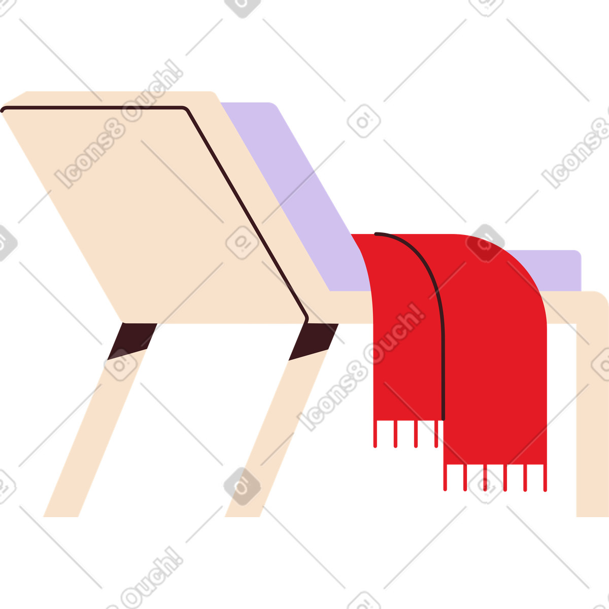 Ilustración Silla con cuadros en estilo Folks a descargar en PNG y SVG