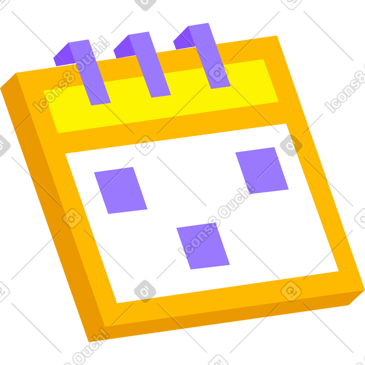 Ilustração de Calendário em no estilo 8bit para baixar em PNG, SVG