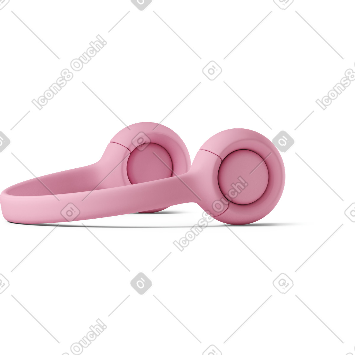 Ilustração de Pink headphones on ground em no estilo 3D Casual life para baixar em PNG, SVG