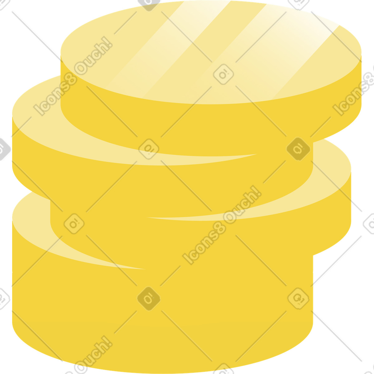 Ilustración Muchas monedas amarillas en estilo Beam a descargar en PNG y SVG