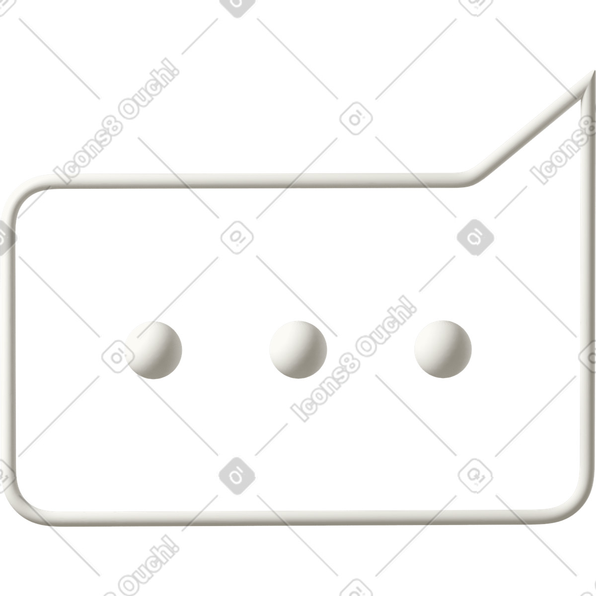 Ilustração de Transparent typing bubble up right em no estilo 3D Casual life para baixar em PNG, SVG