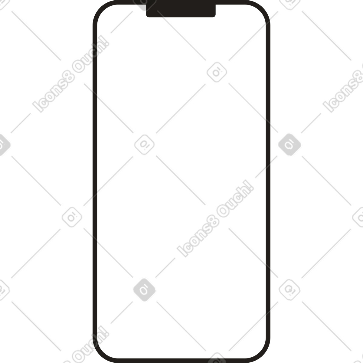 Ilustração de Moldura telefone preta em no estilo Lagom para baixar em PNG, SVG