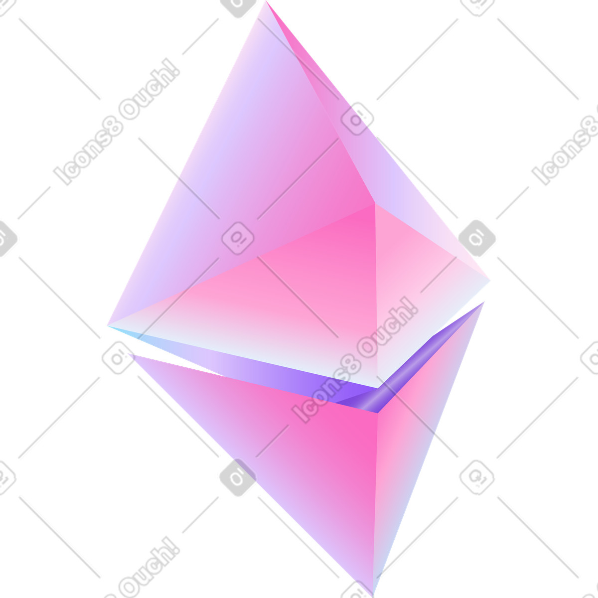 Ethereum cryptocurrency sign illustration in PNG, SVG